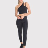 TOP  ONE SHOULDER CROP BLACK