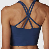 TOP  CROP MID SUPPORT DENIM BLUE
