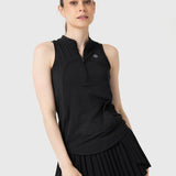 POLERA S/M TANK HALF ZIPPER REC BLACK