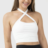 TOP  CROSS BACK CROP WHITE