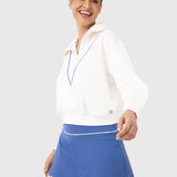 POLERON COURT HALF ZIP OFF WHITE