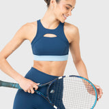 TOP  KEYHOLE TRAIN BRA DENIM BLUE