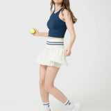 TOP  CROP MID SUPPORT DENIM BLUE