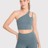 TOP  ONE SHOULDER CROP GREEN