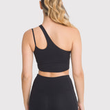 TOP  ONE SHOULDER CROP BLACK