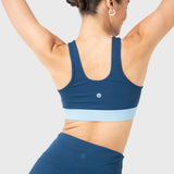 TOP  KEYHOLE TRAIN BRA DENIM BLUE