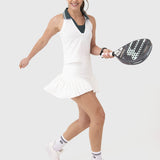 TOP  RIB POLO CROP WHITE