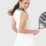 TOP  RIB POLO CROP WHITE