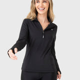 PRIMERAS CAPAS LS HALF ZIP BLACK