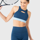 TOP  KEYHOLE TRAIN BRA DENIM BLUE
