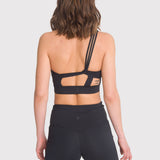 TOP  STRAPPY ONE SHOULDER BLACK