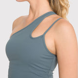 TOP  ONE SHOULDER CROP GREEN