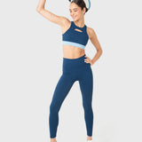TOP  KEYHOLE TRAIN BRA DENIM BLUE