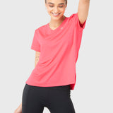 POLERA M/C V-NECK RASPERRY