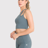 TOP  ONE SHOULDER CROP GREEN