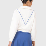 POLERON COURT HALF ZIP OFF WHITE